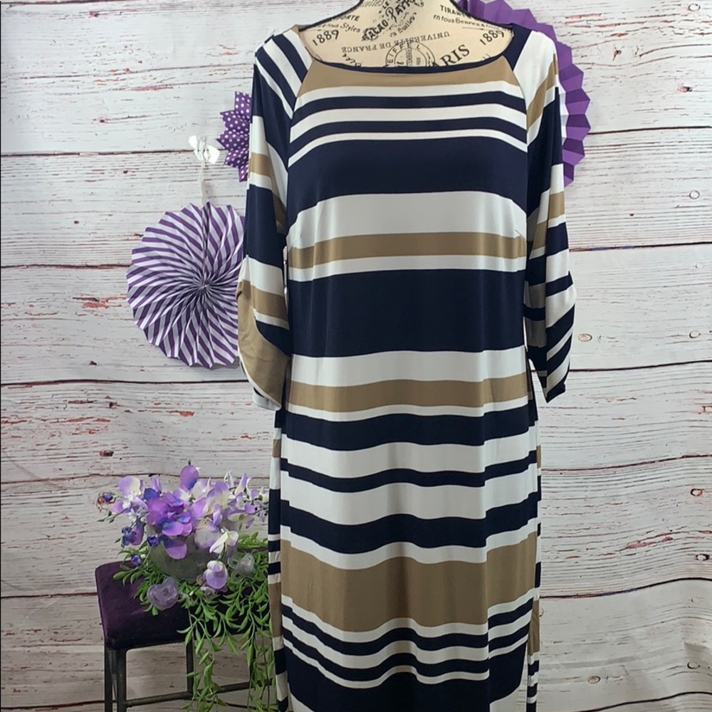 OE MOTHERHOOD TERRY CREWNECK STRING TIE DRESS